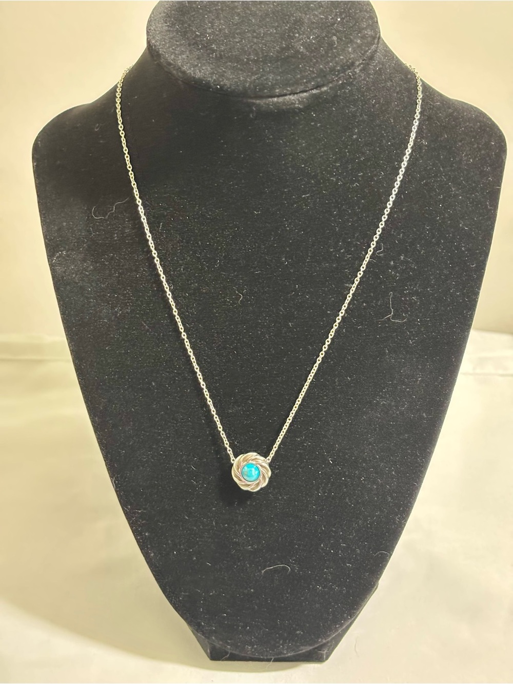 Vintage Brighton Contempo SW Turquoise/Lapis Reversible Swirl SP Pendant- 18"